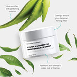 HD Beauty Vitamin K & Green Tea Brightening Eye Cream for Undereye Circles, Puffiness, and Fine Lines with Hyaluronic Acid and Organic Aloe Vera